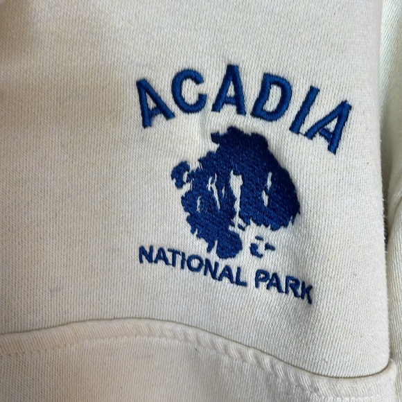 Cream light yellow quarter zip sweatshirt size small - Picture 2 of 5